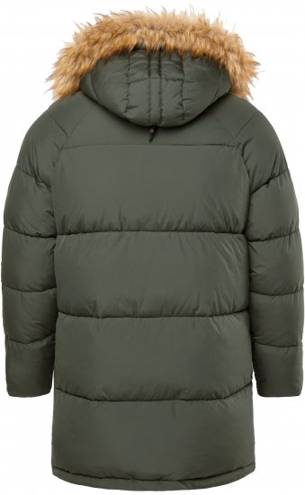 JP1880 Quilted Parka Lightweight and Warm with Faux Fur Hood Dark Green - Bundy - Bundy Nadmerné Veľkosti 2XL-8XL