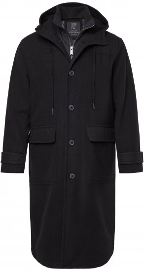 JP1880 Water-repellent Functional Coat with Wool Look Black - Bundy - Bundy Nadmerné Veľkosti 2XL-8XL