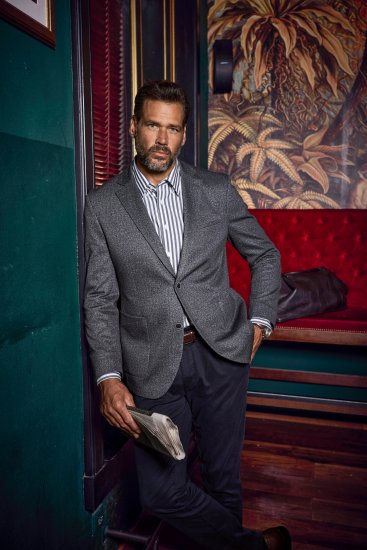 JP1880 Jacket Business Donegal Graphite Grey - Bundy - Bundy Nadmerné Veľkosti 2XL-8XL