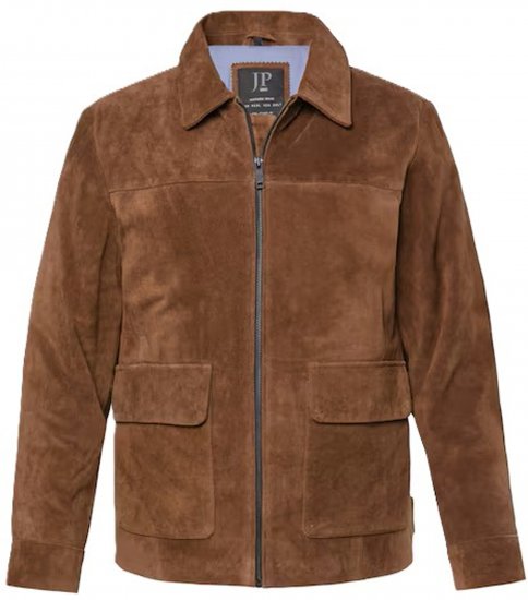 JP1880 Leather Jacket Genuine Cowhide Brown - Bundy - Bundy Nadmerné Veľkosti 2XL-8XL