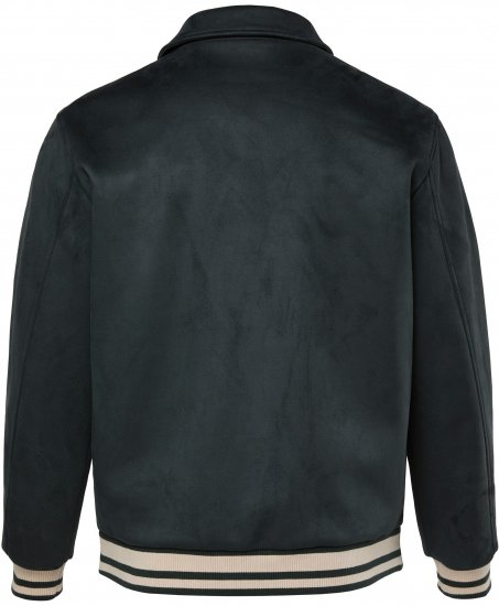 JP1880 Blouson Velour with Chest Embroidery Dark Green - Bundy - Bundy Nadmerné Veľkosti 2XL-8XL