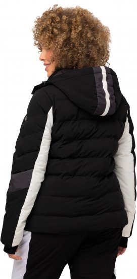 Ulla Popken HYPRAR Chevron Stripe Triple Function Quilted Fully Lined Ski Jacket Black - Bundy - 