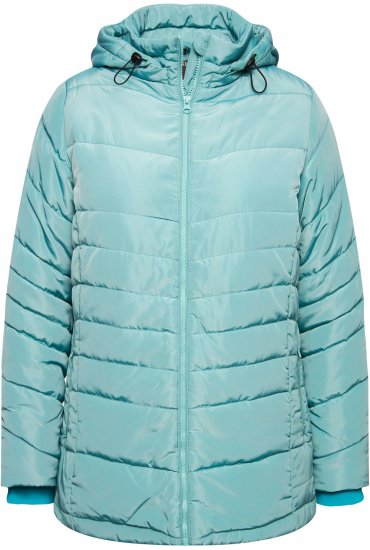 Ulla Popken Quilted Water Repellent Jacket Soft Turquoise - Bundy - 