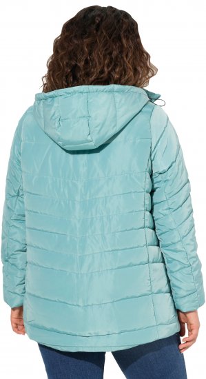 Ulla Popken Quilted Water Repellent Jacket Soft Turquoise - Bundy - 