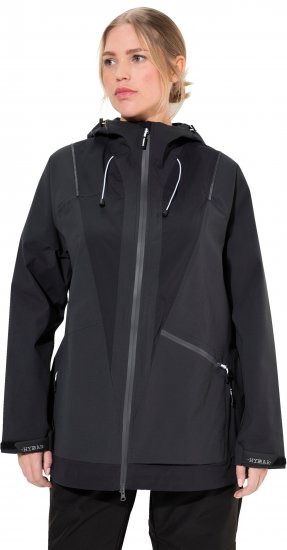 Ulla Popken Functional Reflective Waterproof Jacket Black - Bundy - 
