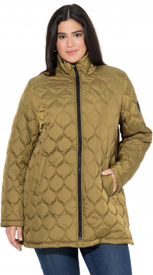 Ulla Popken HYPRAR Water-Repellent Quilted Jacket Dark Mustard Yellow - Bundy - 