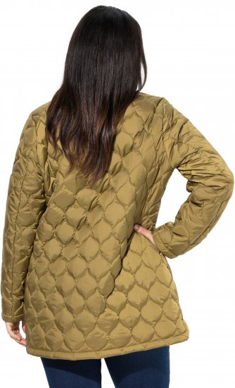 Ulla Popken HYPRAR Water-Repellent Quilted Jacket Dark Mustard Yellow - Bundy - 