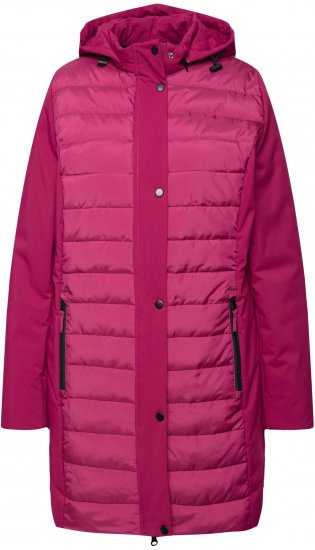 Ulla Popken HYPRAR Mixed Texture Water-Repellent Jacket Ruby - Bundy - 