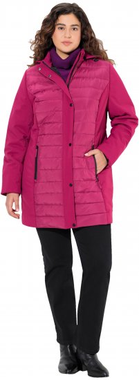 Ulla Popken HYPRAR Mixed Texture Water-Repellent Jacket Ruby - Bundy - 