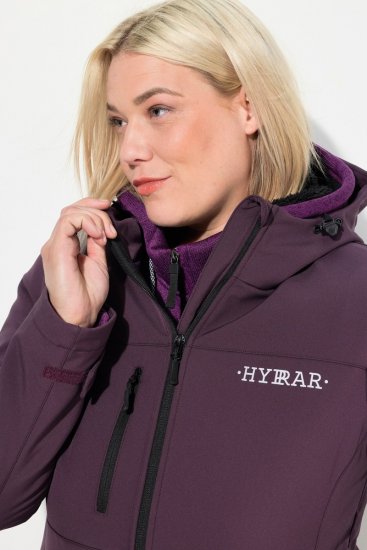 Ulla Popken HYPRAR Softshell Fleece Lined Jacket Dark Blackberry - Bundy - Dámske bundy vo veľkých veľkostiach