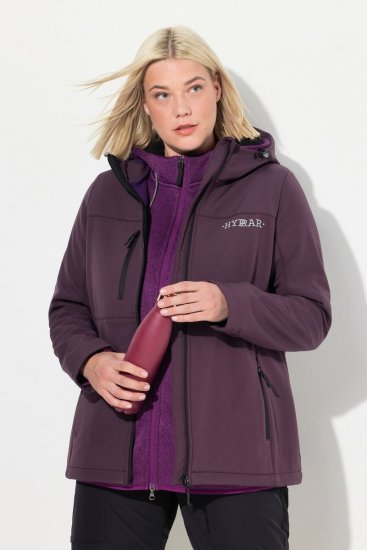 Ulla Popken HYPRAR Softshell Fleece Lined Jacket Dark Blackberry - Bundy - Dámske bundy vo veľkých veľkostiach