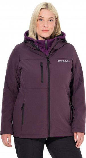 Ulla Popken HYPRAR Softshell Fleece Lined Jacket Dark Blackberry - Dámske opasky - 