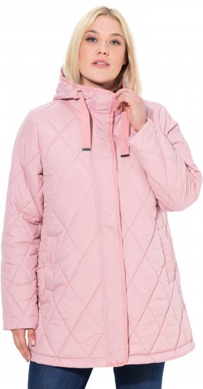 Ulla Popken HYPRAR Quilted Water-Repellent Jacket Soft Dusty Rose - Bundy - 