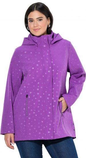 Ulla Popken HYPRAR Star Print Softshell Jacket Purple - Bundy - 