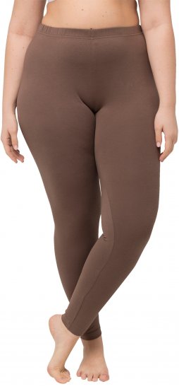 Ulla Popken Basic Stretch Knit Ankle Length Leggings Nougat Brown - Džíny & Nohavice vo Veľkých Veľkostiach – Plus Size - 