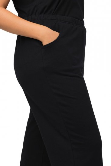 Ulla Popken Pull On Knit Straight Leg Pocket Pants Black - Nohavice - Nohavice pre ženy vo veľkých veľkostiach