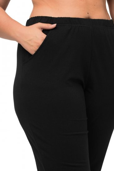 Ulla Popken Bootcut Elastic Waist Cotton French Terry Sport Pants Black - Nohavice - Nohavice pre ženy vo veľkých veľkostiach