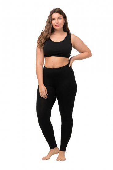 Ulla Popken Viscose Spandex Leggings Black - Nohavice - Nohavice pre ženy vo veľkých veľkostiach