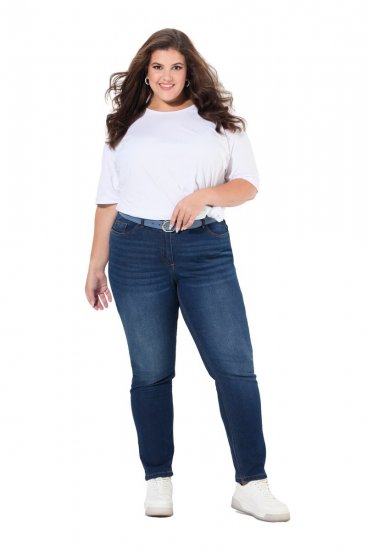 Ulla Popken Sammy Fit Slim Leg Stretch Jeans Blue Denim - Džínsy - Dámske džínsy veľkých veľkostí