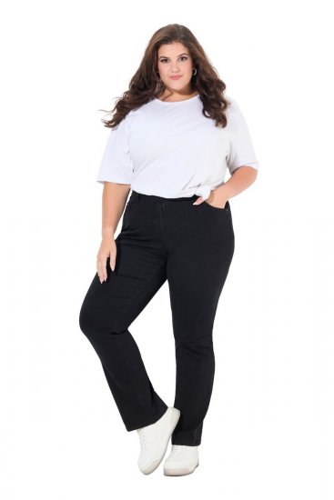 Ulla Popken Straight Leg Mandy Fit Stretch Jeans Black - Džínsy - Dámske džínsy veľkých veľkostí