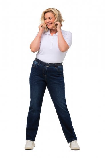 Ulla Popken Straight Leg Mandy Fit Stretch Jeans Blue Denim - Džínsy - Dámske džínsy veľkých veľkostí