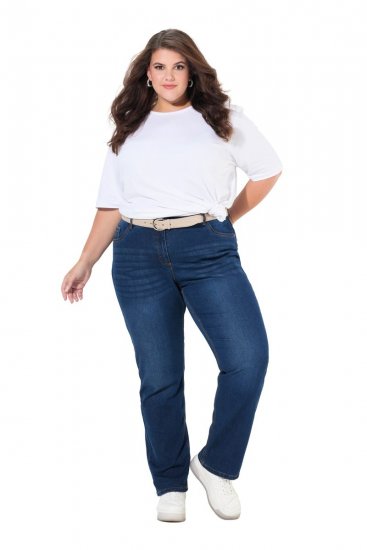 Ulla Popken Straight Leg Mandy Fit Stretch Jeans Blue Denim - Džínsy - Dámske džínsy veľkých veľkostí