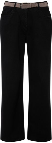 Ulla Popken Mary Fit Wide Leg Stretch Jeans Black - Džíny & Nohavice vo Veľkých Veľkostiach – Plus Size - 