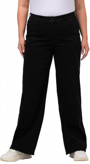 Ulla Popken Mary Fit Wide Leg Stretch Jeans Black - Džíny & Nohavice vo Veľkých Veľkostiach – Plus Size - 