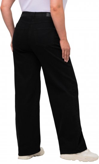 Ulla Popken Mary Fit Wide Leg Stretch Jeans Black - Džíny & Nohavice vo Veľkých Veľkostiach – Plus Size - 