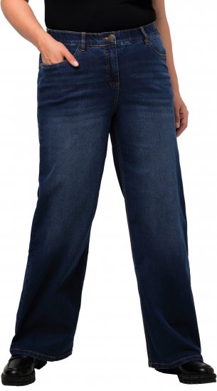 Ulla Popken Mary Fit Wide Leg Stretch Jeans Blue Denim - Džíny & Nohavice vo Veľkých Veľkostiach – Plus Size - 