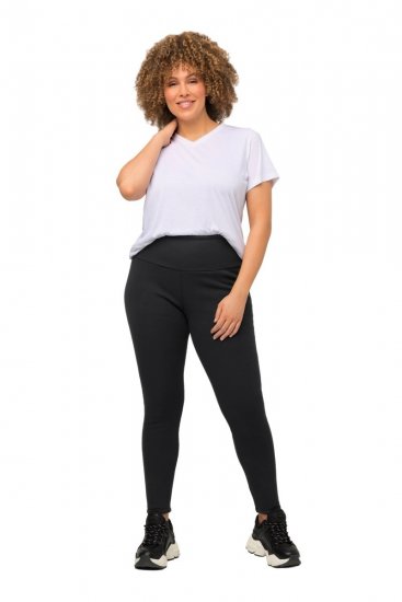 Ulla Popken Faux Fur Lined Stretch Leggings Black - Nohavice - Nohavice pre ženy vo veľkých veľkostiach