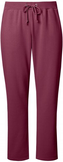 Ulla Popken Basic Drawstring Elastic Waist Cotton Blend Joggers Dark Berry - Džíny & Nohavice vo Veľkých Veľkostiach – Plus Size - 