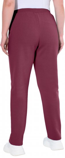 Ulla Popken Basic Drawstring Elastic Waist Cotton Blend Joggers Dark Berry - Džíny & Nohavice vo Veľkých Veľkostiach – Plus Size - 