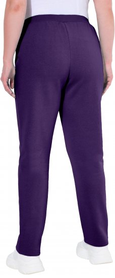 Ulla Popken Basic Drawstring Elastic Waist Cotton Blend Joggers Deep Violet - Džíny & Nohavice vo Veľkých Veľkostiach – Plus Size - 