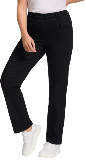 Ulla Popken Basic Mony Tapered Leg Stretch Pants Black - Džíny & Nohavice vo Veľkých Veľkostiach – Plus Size - 