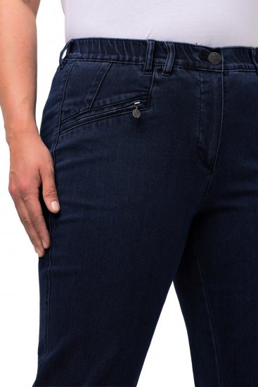 Ulla Popken Mony Elastic Waist Zip Pocket Jeans Dark Blue Denim - Džínsy - Dámske džínsy veľkých veľkostí