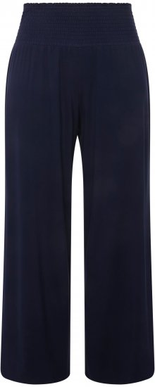Ulla Popken Wide Leg Smocked Waist Knit Pants Night Blue - Džíny & Nohavice vo Veľkých Veľkostiach – Plus Size - 