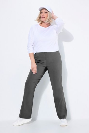 Ulla Popken Bengaline Elastic Waist Thermal Pants Graphite Grey - Nohavice - Nohavice pre ženy vo veľkých veľkostiach
