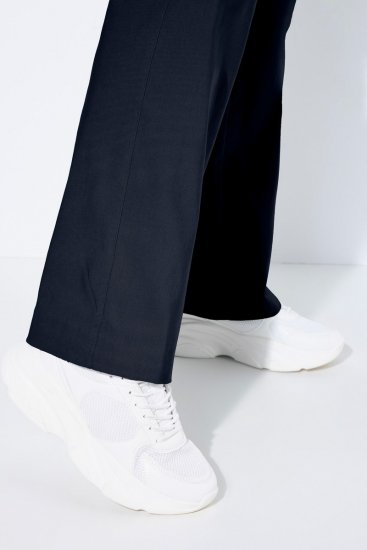 Ulla Popken Bengaline Elastic Waist Thermal Pants Navy - Nohavice - Nohavice pre ženy vo veľkých veľkostiach