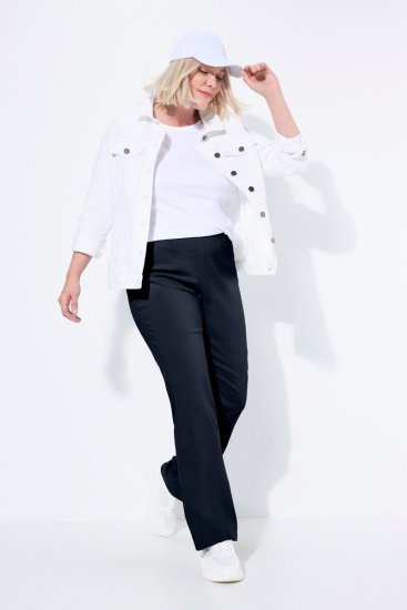 Ulla Popken Bengaline Elastic Waist Thermal Pants Navy - Nohavice - Nohavice pre ženy vo veľkých veľkostiach