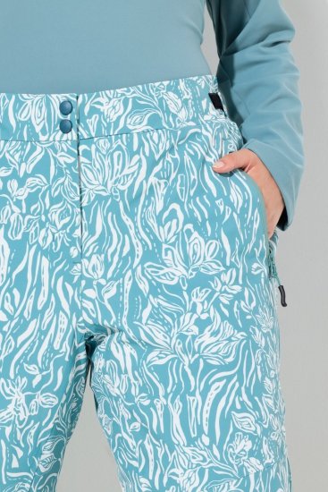 Ulla Popken Floral Print Ski Pants Ice Green - Lyžiarske oblečenie - 