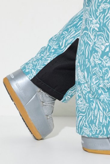 Ulla Popken Floral Print Ski Pants Ice Green - Lyžiarske oblečenie - 