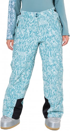 Ulla Popken Floral Print Ski Pants Ice Green - Džíny & Nohavice vo Veľkých Veľkostiach – Plus Size - 