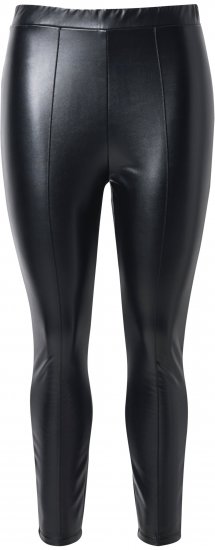 Ulla Popken Metallic Faux Leather Leggings Black - Džíny & Nohavice vo Veľkých Veľkostiach – Plus Size - 