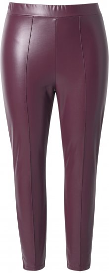 Ulla Popken Metallic Faux Leather Leggings Plum - Džíny & Nohavice vo Veľkých Veľkostiach – Plus Size - 