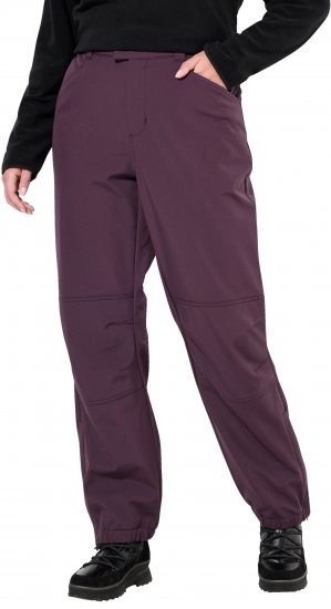 Ulla Popken Softshell Triple Function Fleece Lined Pants Dark Blackberry - Džíny & Nohavice vo Veľkých Veľkostiach – Plus Size - 