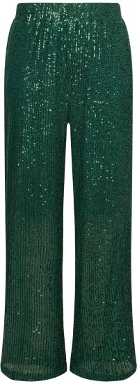 Ulla Popken Wide Leg Sequined Pants Dark Green - Džíny & Nohavice vo Veľkých Veľkostiach – Plus Size - 