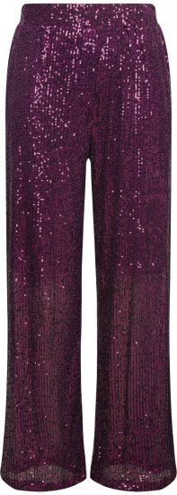 Ulla Popken Wide Leg Sequined Pants Mulberry - Džíny & Nohavice vo Veľkých Veľkostiach – Plus Size - 
