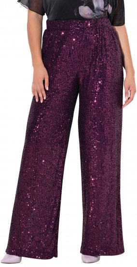 Ulla Popken Wide Leg Sequined Pants Mulberry - Džíny & Nohavice vo Veľkých Veľkostiach – Plus Size - 