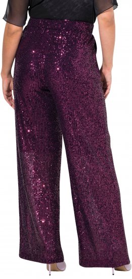 Ulla Popken Wide Leg Sequined Pants Mulberry - Džíny & Nohavice vo Veľkých Veľkostiach – Plus Size - 